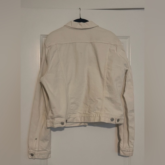 Ralph Lauren Cream Distressed Jean Jacket - Picture 3 of 4